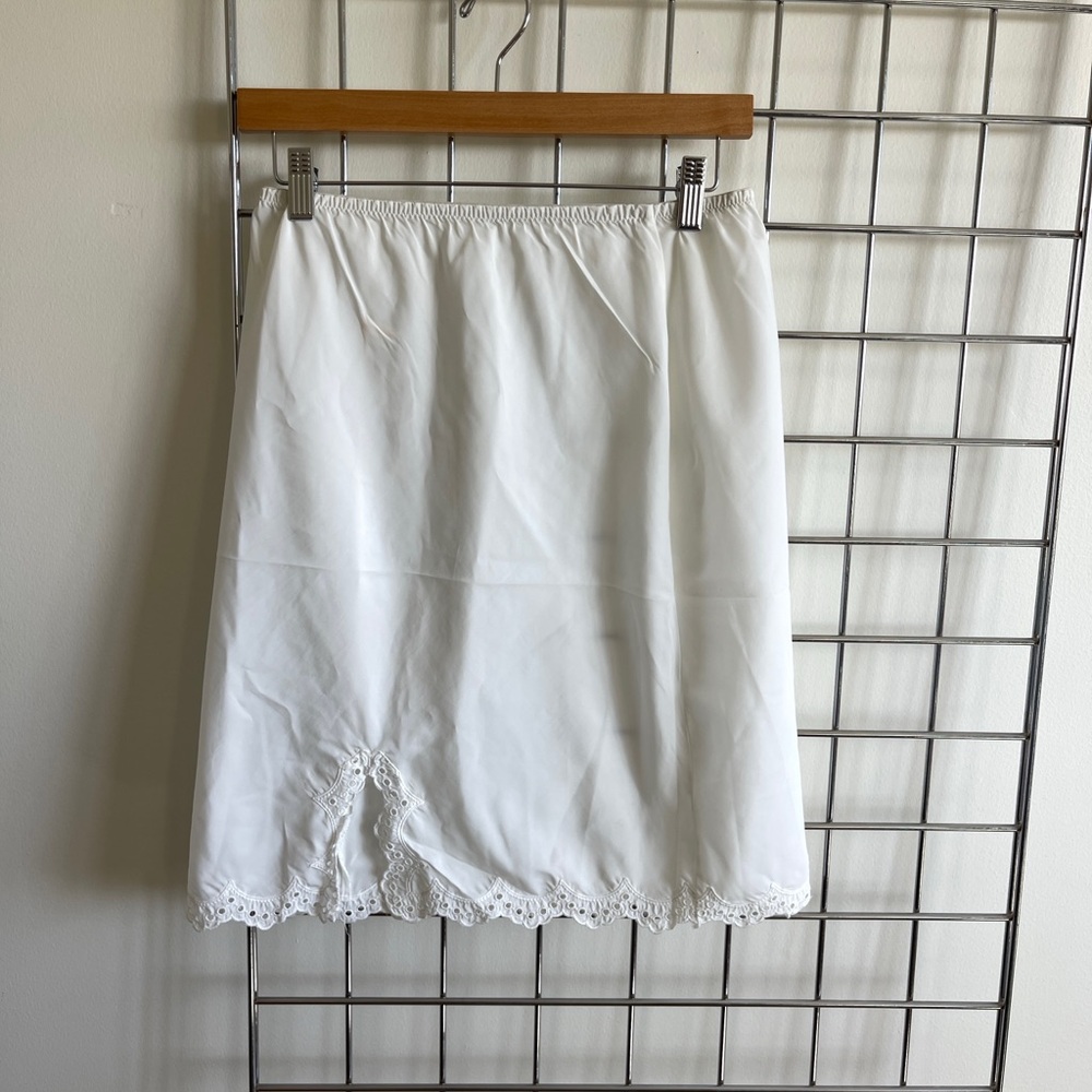 White Lace Trim Skirt
